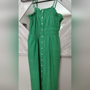 Universal Thread Vibrant Green Smocked Midi Dress